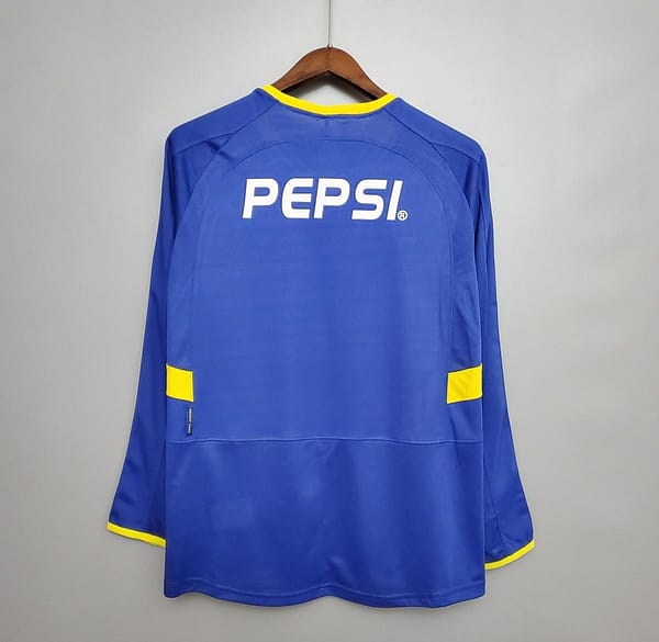 Retro Long Sleeve Boca Juniors 03/04 home Soccer Jersey - Image 11