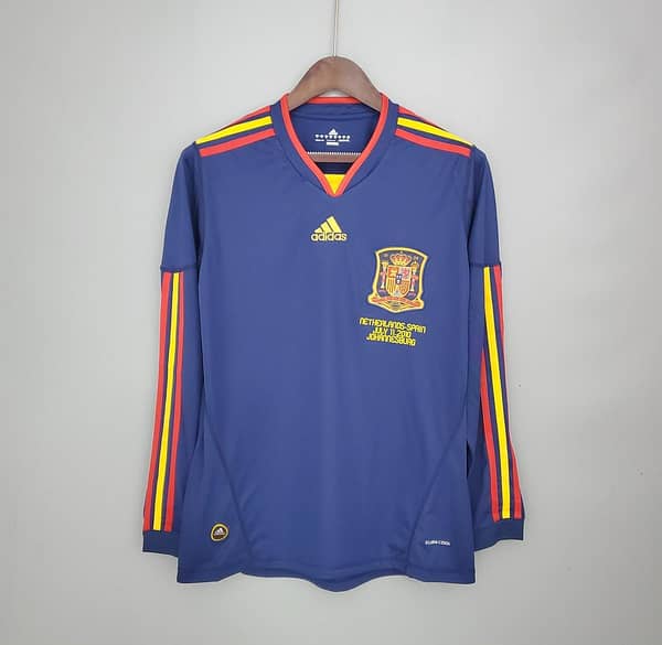 Retro long sleeve Spain 2010 away Soccer Jersey