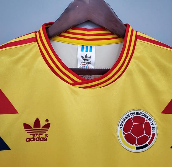 Retro Colombia 1990 home Soccer Jersey - Image 8
