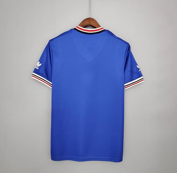 Retro Manchester United 85/86 away blue Soccer Jersey - Image 8