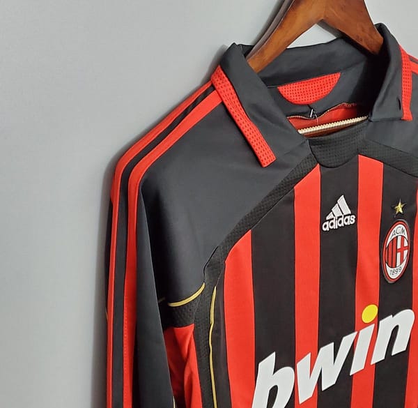 Retro 06/07 AC Milan Long sleeve home Soccer Jersey - Image 5