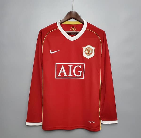 Retro 06/07 Manchester United Long sleeve home Soccer Jersey