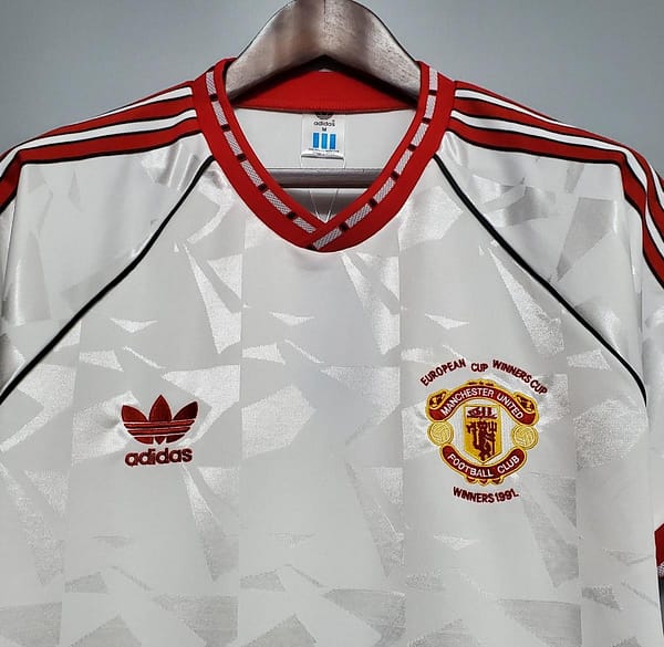 Retro 1991 Manchester United white Soccer Jersey - Image 8