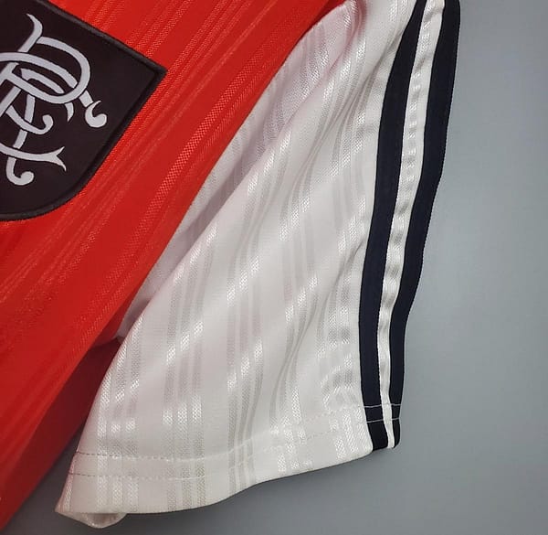 Retro 95/96 Rangers Red and White Soccer Jersey - Image 4