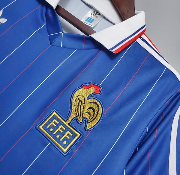 Retro France 1982 home Soccer Jersey - Image 7