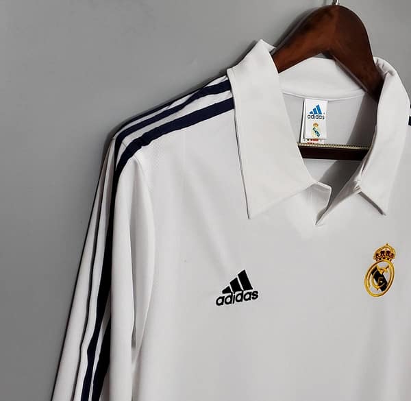 Retro Long Sleeve 01/02 Real Madrid Home Champion league Jersey (No Sponsor) - Image 3