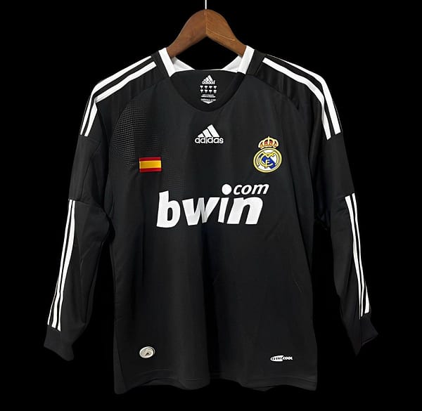 Retro 08/09 Real Madrid Third Black Long Sleeve Jersey