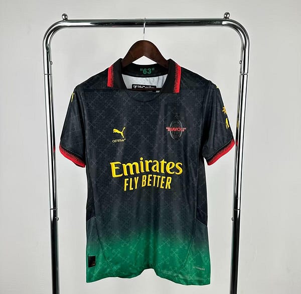 Player Version 25/26 AC Milan x OFFWHITE Black Special Jersey - Image 4