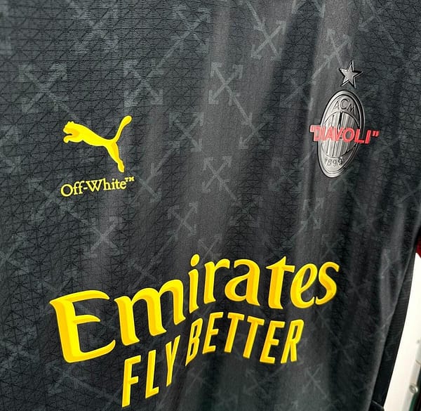 Player Version 25/26 AC Milan x OFFWHITE Black Special Jersey - Image 12