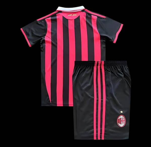 Retro Kids 09/10 AC Milan Home Jersey - Image 2