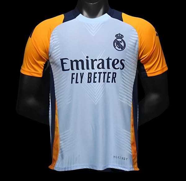Player Version 24/25 Real Madrid Light Blue/Yellow Pre-Match Jersey