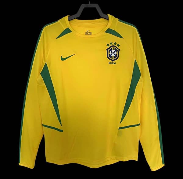 Retro 2002 Brazil Home Long Sleeve Jersey