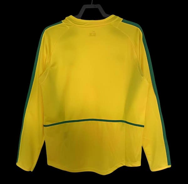 Retro 2002 Brazil Home Long Sleeve Jersey - Image 2