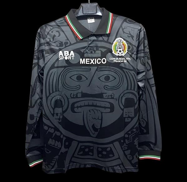 Retro 1998 Mexico Third Black Long Sleeve Jersey
