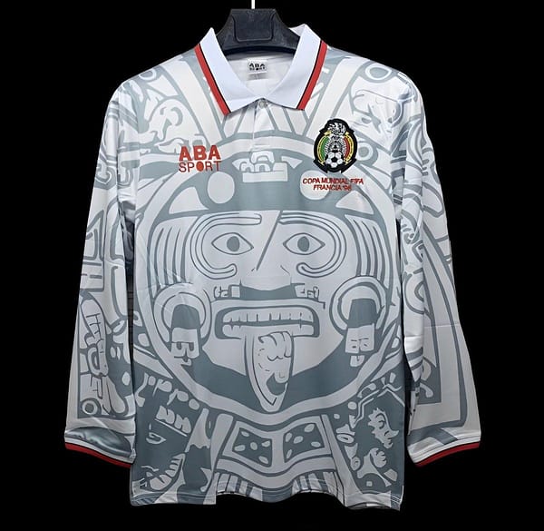 Retro 1998 Mexico Away White Long Sleeve Jersey