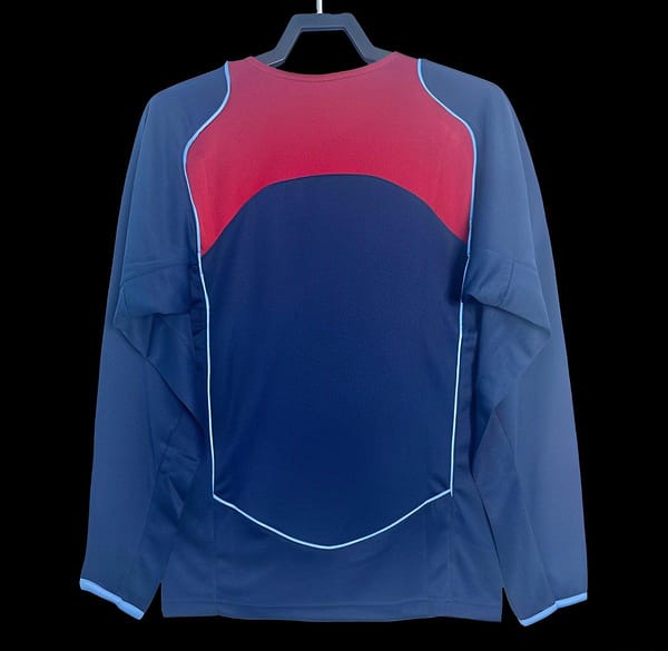 Retro 04/05 Long Sleeve Atletico Madrid Away Blue Jersey - Image 2