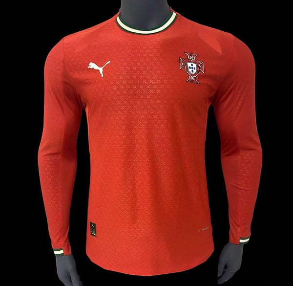 Player Version 2024 Portugal Home Long Sleeve Jersey