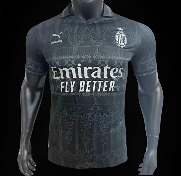 Player Version AC Milan x PLEASURES Forth Black Jersey