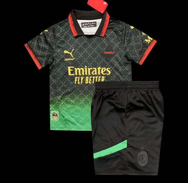 25/26 Kids AC Milan x OFFWHITE Black Forth Special Jersey
