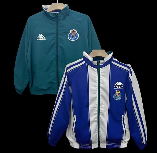 24/25 Porto Dark Cyan/White/Blue Reversible Windbreaker