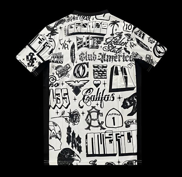 25/26 Club America 2025 Pre-Match Off-White Street-Style Graphics Jersey - Image 2