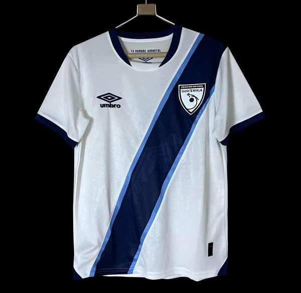 2025 Guatemala White with Navy Blue Diagonal Stripe Jersey