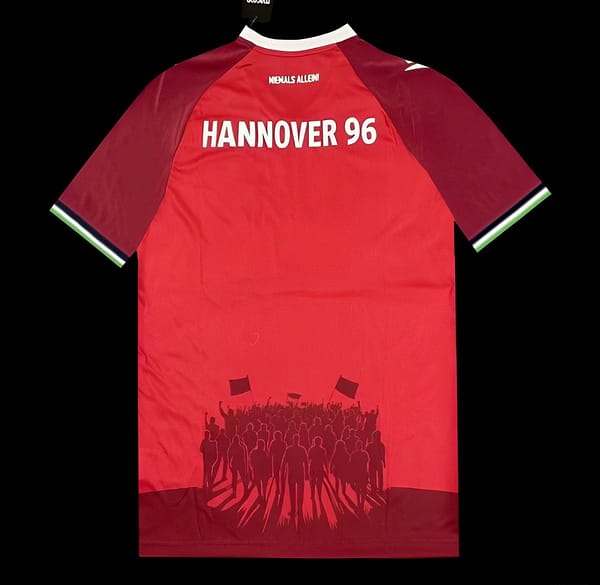 25/26 Hannover 96 Red with Vertical Stripe Pattern Jersey - Image 2