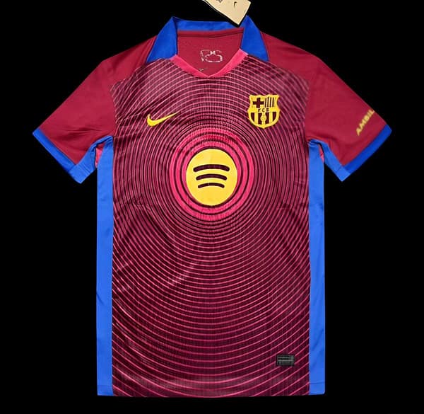 25/26 FC Barcelona Burgundy with Circular Sound Wave Pattern Jersey