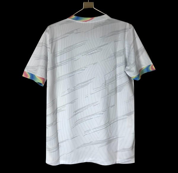25/26 Barcelona White Nike Football Jersey with Spotify Sponsorship and Rainbow Accents - Image 2