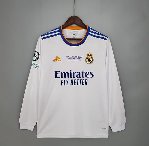 21/22 Real Madrid Final Version Long Sleeve Home Soccer Jersey