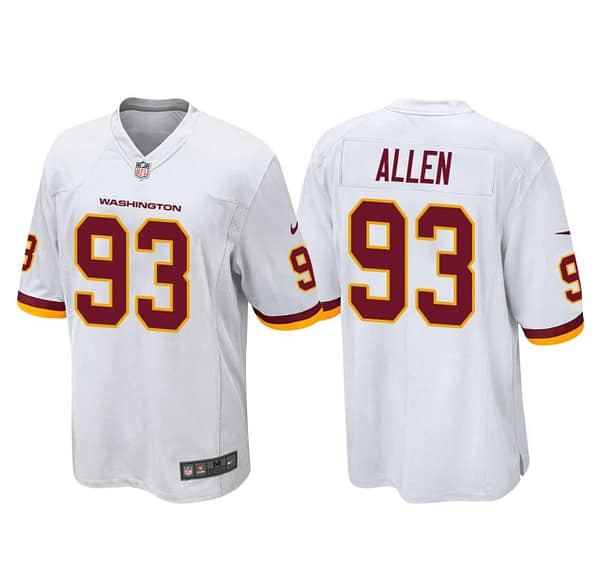 Men's #93 Jonathan Allen White Player Limited Team Jersey