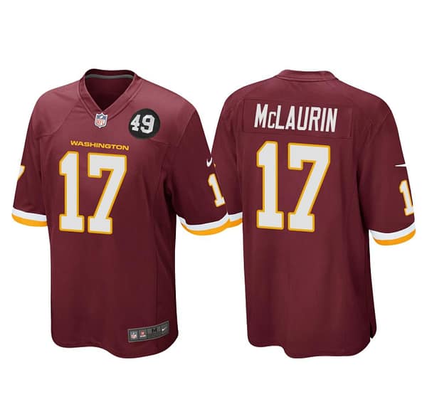 Men's #17 Terry McLaurin Burgundy Bobby Mitchell Uniform Patch Player Limited Team Jersey