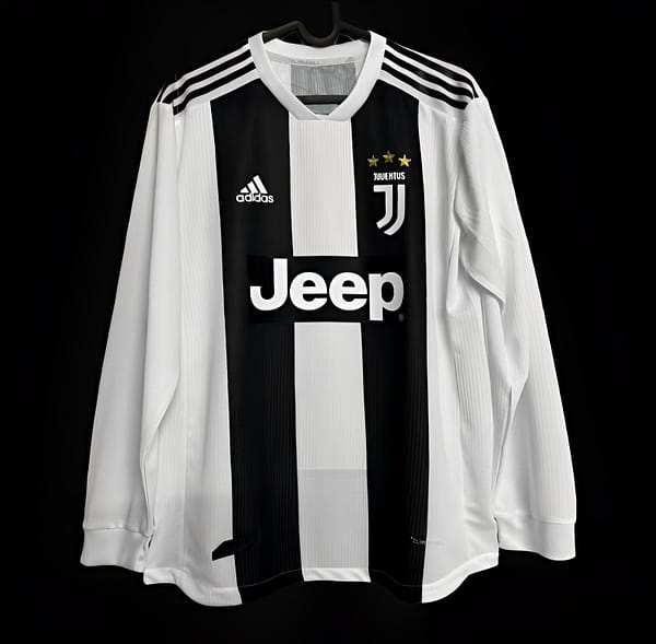 Player Version Retro 18/19 Juventus Home Long Sleeve Jersey - Image 5