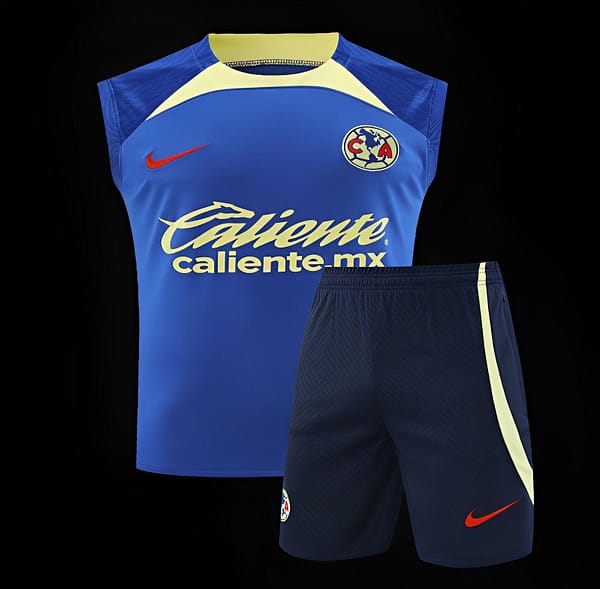 24/25 Club America Blue/Yellow Vest Jeresy+Shorts - Image 23