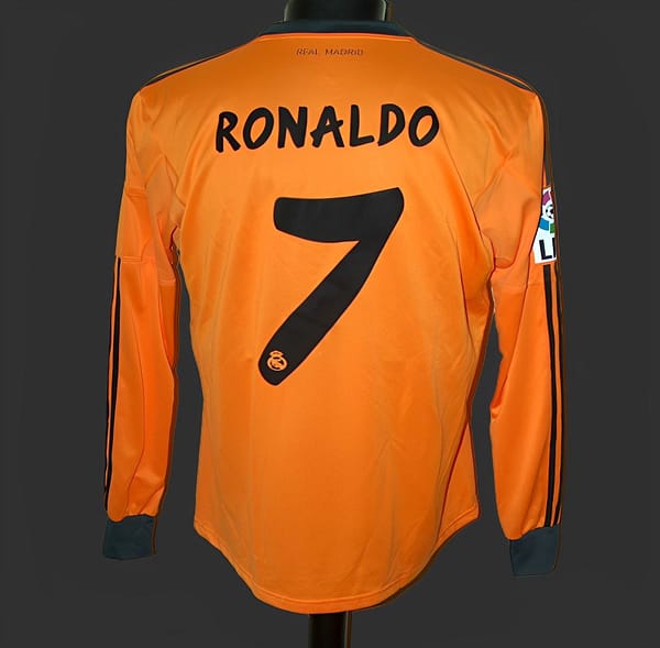 Retro 13/14 Real Madrid Third Orange Long Sleeve Jersey Worn By Ronaldo - Image 3