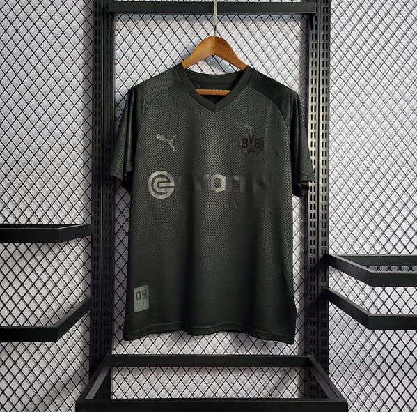 Retro Borussia Dortmund 110th Anniversary Edition Black Jersey - Image 2