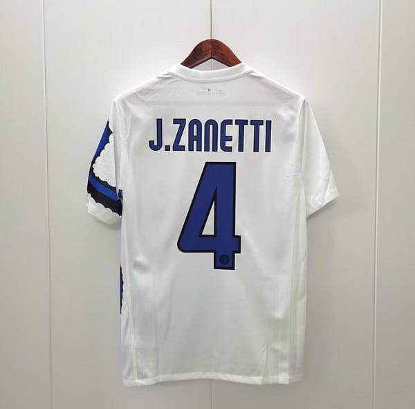 Retro 10/11 Inter Milan Away White Jersey With Full Patches - Image 2