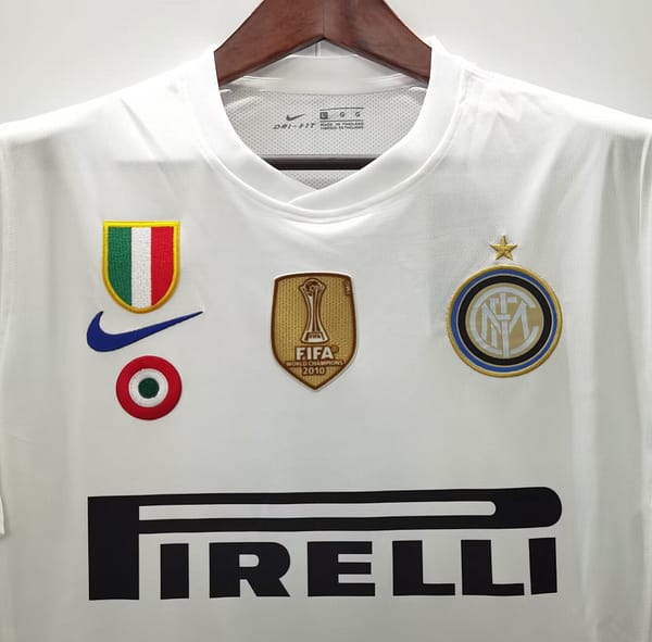 Retro 10/11 Inter Milan Away White Jersey With Full Patches - Image 8