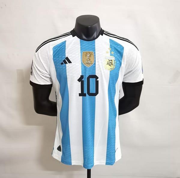 Player Version 3 Stars 2022 Argentina MESSI #10 Home Jersey With World Cup Champion Patches