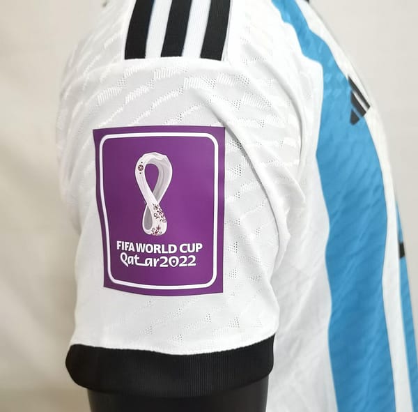 Player Version 3 Stars 2022 Argentina MESSI #10 Home Jersey With World Cup Champion Patches - Image 4