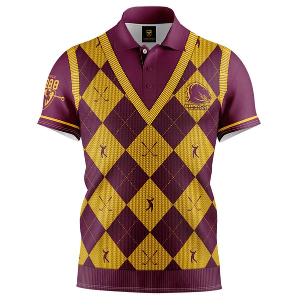 Brisbane Broncos 2021 Men's Fairway Golf Polo Shirts
