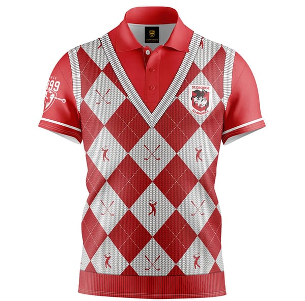 St George Illawarra Dragons 2021 Men's Fairway Golf Polo Shirts