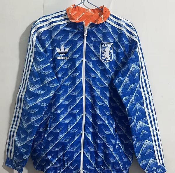 Retro Aston Villa Reversible Blue/Orange Jacket - Image 7