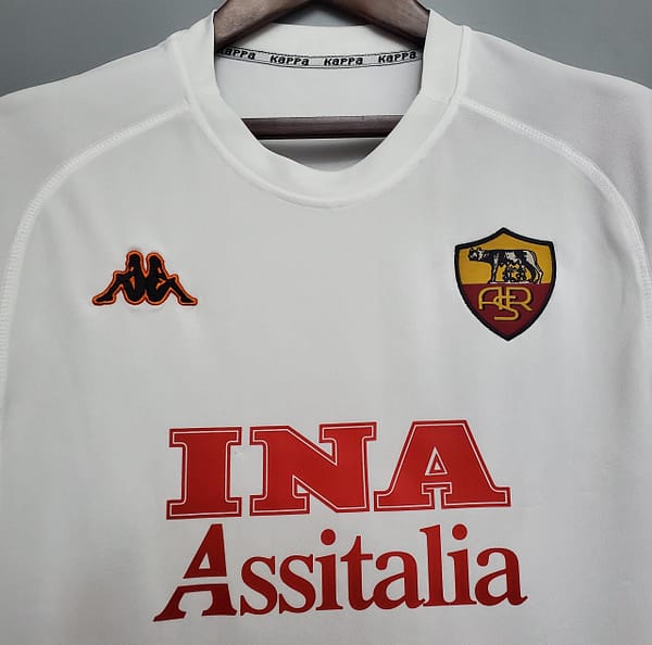 Retro 00/01 AS Roma Away White Jersey - Image 5