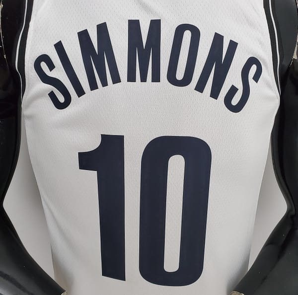 NBA 75th Anniversary Simmons #10 Nets White Jersey - Image 10