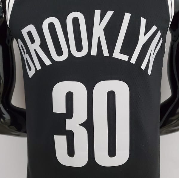 NBA 75th Anniversary Curry #30 Nets Black Jersey - Image 3