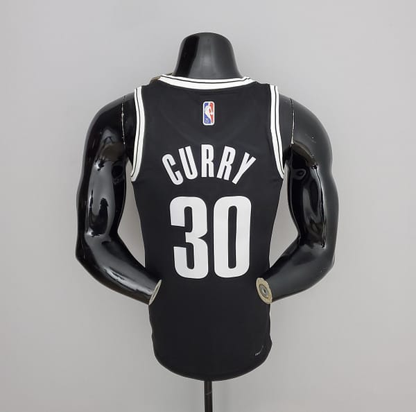 NBA 75th Anniversary Curry #30 Nets Black Jersey - Image 8