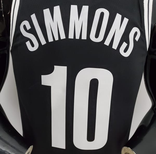 NBA 75th Anniversary Simmons #10 Nets Black Jersey - Image 2