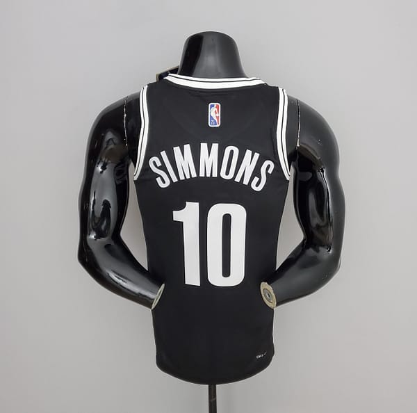 NBA 75th Anniversary Simmons #10 Nets Black Jersey - Image 10