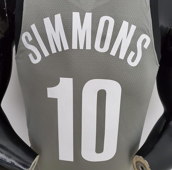 NBA Nets Simmons #10 Flyer Grey Jersey - Image 5
